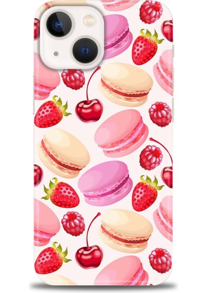 Iphone 15 Kılıf Hd Baskılı - Makaron ve Çilekler