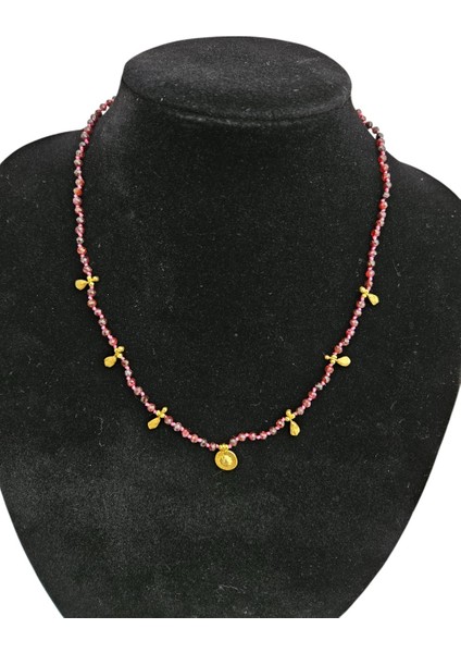 El Yapımı Garnet (Lal Taşı) Kolye - 925 Ayar Gümüş Altın Kaplama Charm'lar fiyatları