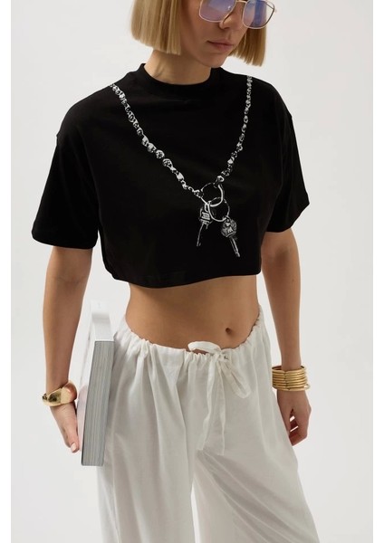 Baskılı Crop Thirt