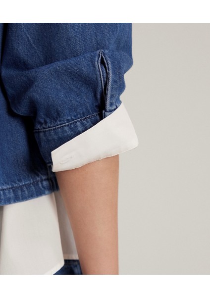 Kabarık Kollu Denim Gömlek fırsatları