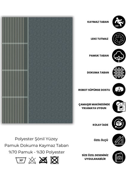 Yeşil Geometrik Desenli Halı Iskandinav Halı Dokuma Tabanlı Kaymaz Tabanlı Çizgili Halı Yazlık Halısı fırsatları