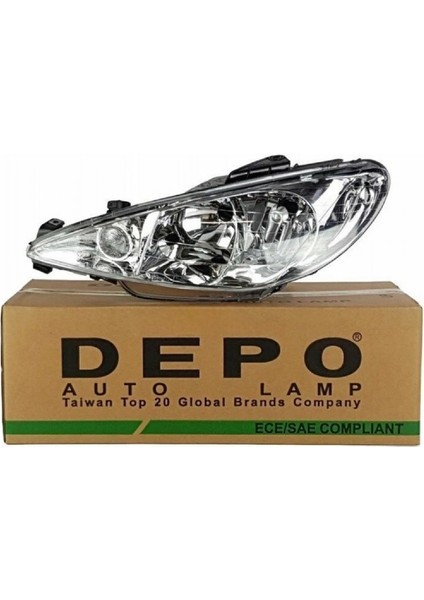 Peugeot 206 Ön Far Sol Şeffaf Tip Depo