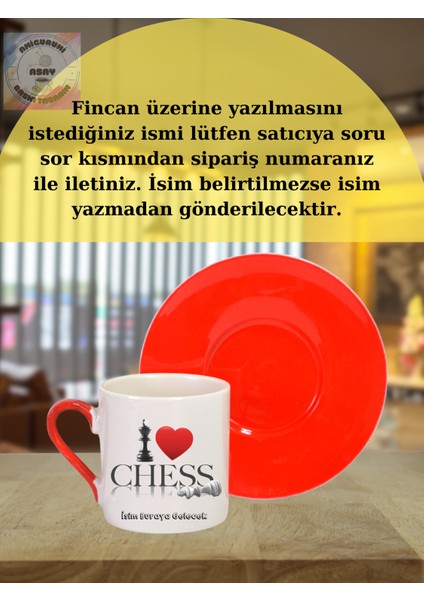 Satranç Temalı Kişiye Özel Kahve Fincanı