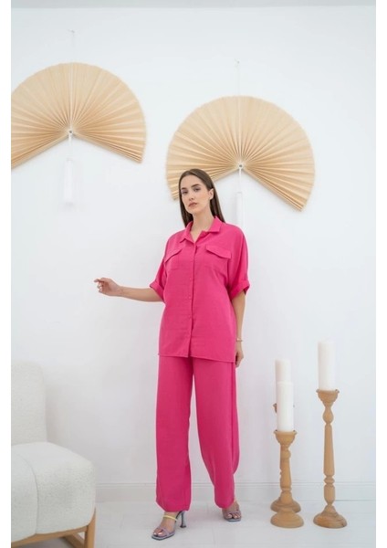 Fuşya Gömlek ve Pantolon Takım