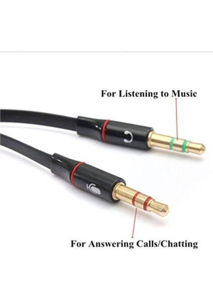 Derwell 3.5 mm Aux Kulaklık Mikrofon Dönüştürücü Birleştirici Kablo Çevirici Aparat modelleri