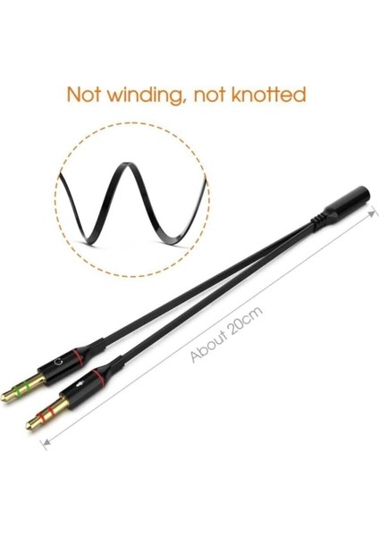 Derwell 3.5 mm Aux Kulaklık Mikrofon Dönüştürücü Birleştirici Kablo Çevirici Aparat indirimleri