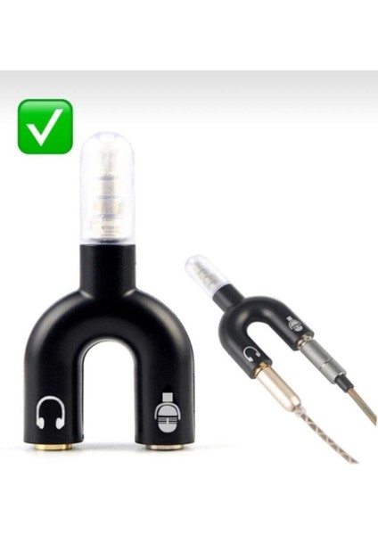 Kulaklık Mikrofon Ayırıcı Çoklayıcı 3.5mm Splitter Switch Stereo Dönüştürücü
