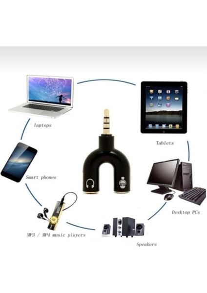 Kulaklık Mikrofon Ayırıcı Çoklayıcı 3.5mm Splitter Switch Stereo Dönüştürücü fiyatları