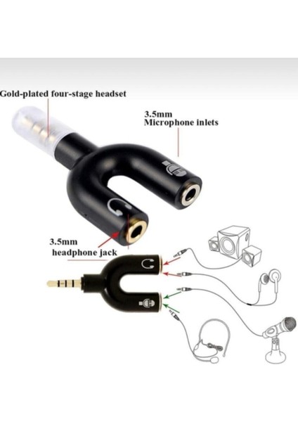 Kulaklık Mikrofon Ayırıcı Çoklayıcı 3.5mm Splitter Switch Stereo Dönüştürücü modelleri
