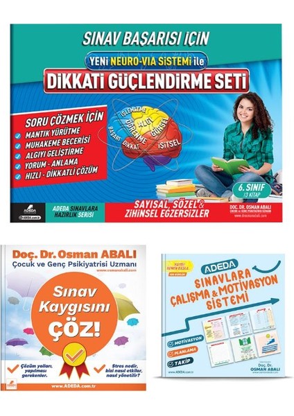 Dikkati Güçlendirme Seti 6. Sınıf 12 Yaş ve Sınav Kaygısını Çöz! + Sınavlara Çalışma ve Motivasyon Sistemi
