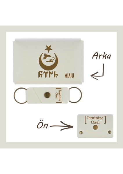 Beyaz Renk, Bozkurt Ay Yıldız Armalı, Isme Özel Cüzdan ve Anahtarlık, Değer Verdiğine Efsane Hediye fiyatları
