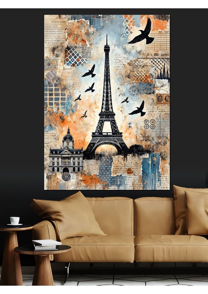 Eiffel Kulesi ve Paris Teması Dekoratif Kanvas - Mdf Ahşap Tablo fiyatları