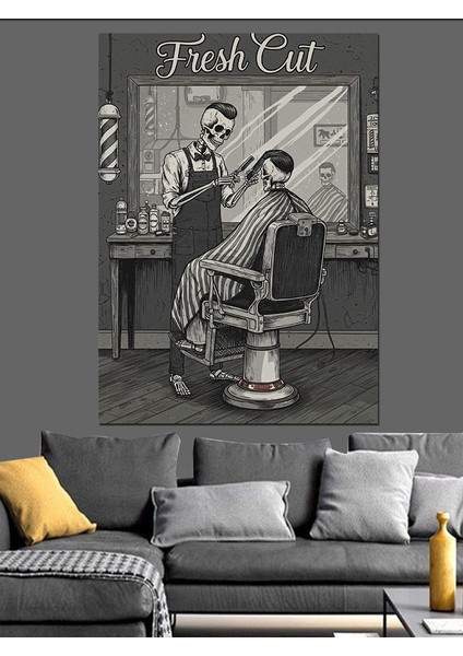 Vintage Berber Dükkanı Posteri Dekoratif Kanvas - Mdf Ahşap Tablo