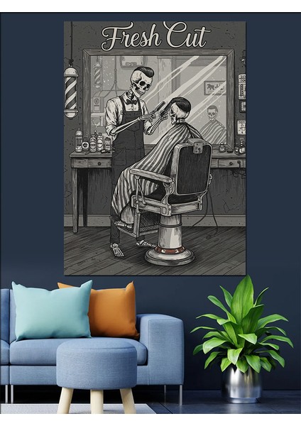 Vintage Berber Dükkanı Posteri Dekoratif Kanvas - Mdf Ahşap Tablo modelleri