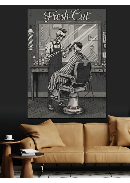 Vintage Berber Dükkanı Posteri Dekoratif Kanvas - Mdf Ahşap Tablo fırsatları