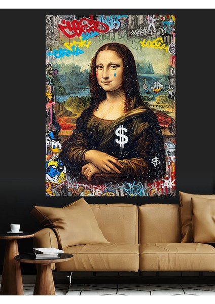 Dolar Mona Lisa Dekoratif Kanvas - Mdf Ahşap Tablo modelleri