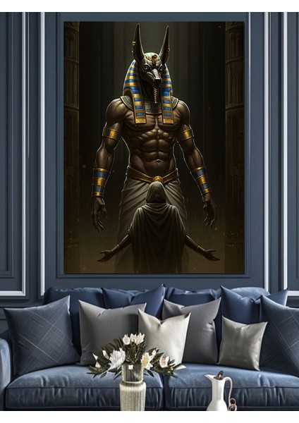 Anubis Tanrısı Dekoratif Kanvas - Mdf Ahşap Tablo fiyatları