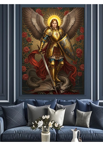 Melek ve Savaşçı Kadın Dekoratif Kanvas - Mdf Ahşap Tablo fiyatları