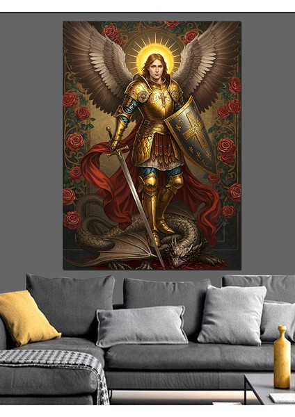 Melek ve Savaşçı Kadın Dekoratif Kanvas - Mdf Ahşap Tablo modelleri