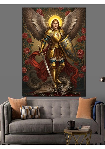 Melek ve Savaşçı Kadın Dekoratif Kanvas - Mdf Ahşap Tablo fırsatları