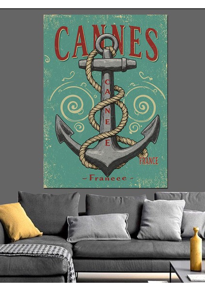 Cannes ve Çapa Posteri Dekoratif Kanvas - Mdf Ahşap Tablo