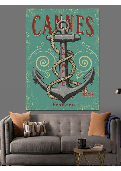 Cannes ve Çapa Posteri Dekoratif Kanvas - Mdf Ahşap Tablo fiyatları