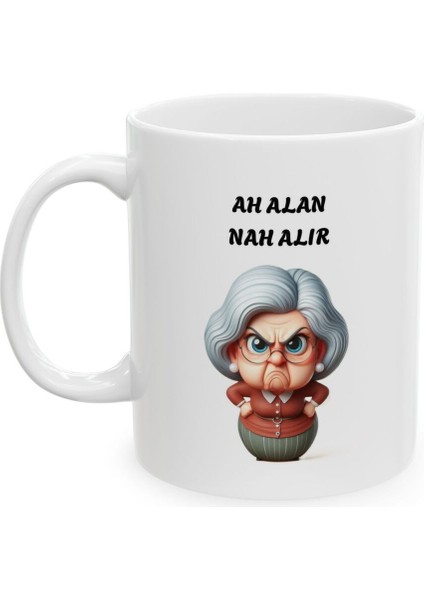 Ah Alan Nah Alır Baskılı Porselen Beyaz Lüks Kupa Bardak fiyatları