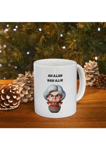 Ah Alan Nah Alır Baskılı Porselen Beyaz Lüks Kupa Bardak modelleri