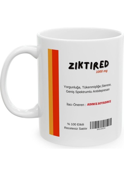 Ziktired Baskılı Hediyelik Baskılı Porselen Beyaz Lüks Kupa Bardak fiyatları