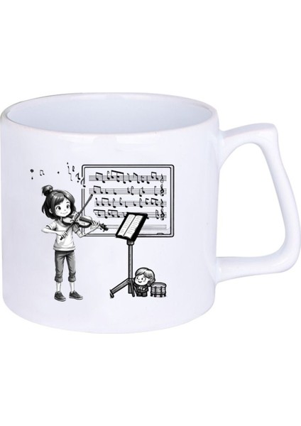 Kemal Çalan Kız Hediyelik Baskılı Porselen Beyaz Lüks Latte Fincanı