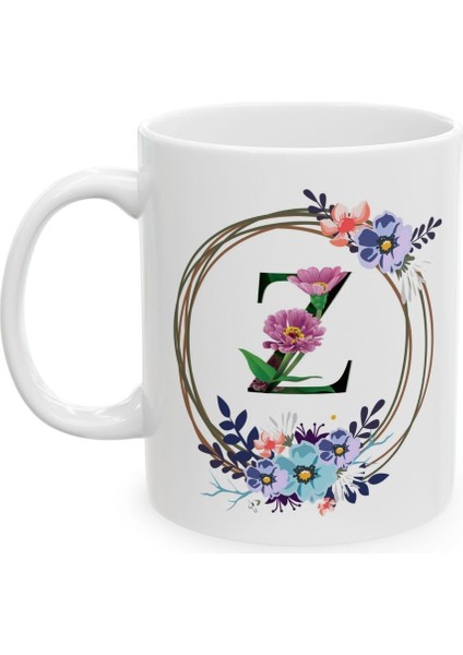 Z Harf Baskılı Hediyelik Baskılı Porselen Beyaz Lüks Kupa Bardak fiyatları