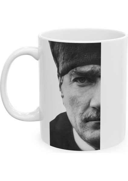 10 Kasım Atatürk Baskılı Porselen Beyaz Lüks Kupa Bardak