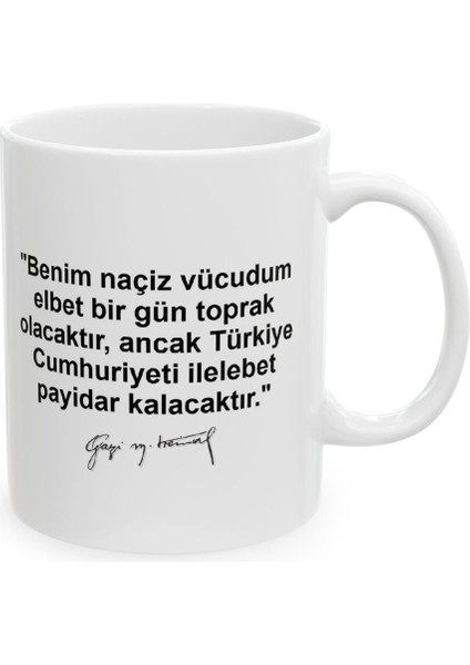 10 Kasım Atatürk Baskılı Porselen Beyaz Lüks Kupa Bardak fiyatları