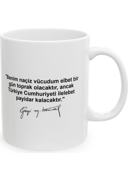 10 Kasım Atatürk Baskılı Porselen Beyaz Lüks Kupa Bardak3 fiyatları