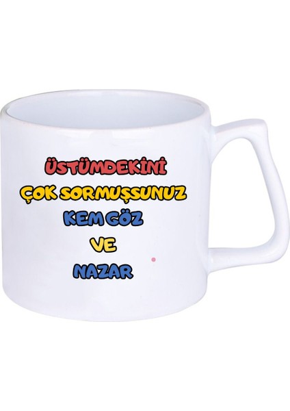 Hediyelik Baskılı Porselen Beyaz Lüks Latte Fincanı