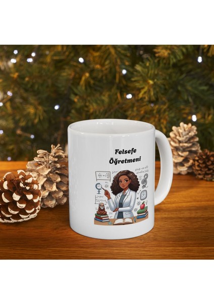 Kadın Felsefe Öğretmeni Hediyelik Baskılı Porselen Beyaz Lüks Kupa Bardak modelleri