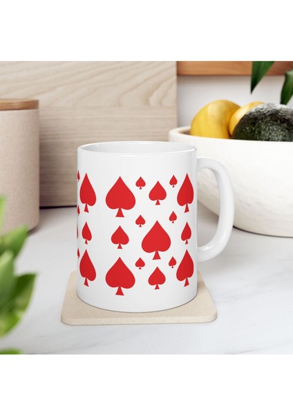 Iskambil Kupa Desenli Hediyelik Baskılı Porselen Beyaz Lüks Kupa Bardak modelleri