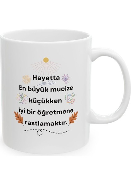 Öğretmen Kimdir Hediyelik Baskılı Porselen Beyaz Lüks Kupa Bardak