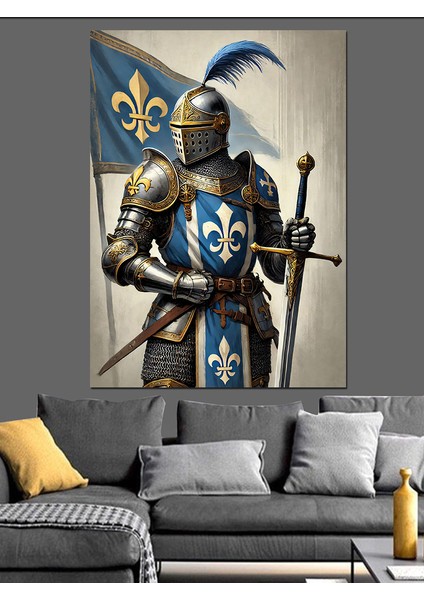 Şövalye ve Zırh Dekoratif Kanvas - Mdf Ahşap Tablo fiyatları