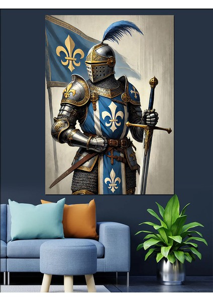 Şövalye ve Zırh Dekoratif Kanvas - Mdf Ahşap Tablo fırsatları