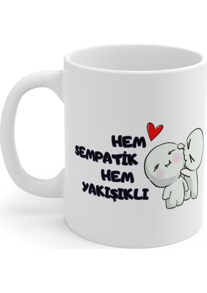 Hem Sempatik Hem Yakışıklı Hediyelik Baskılı Porselen Beyaz Lüks Kupa Bardak fiyatları