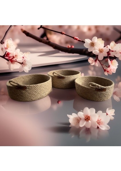 Hasır 3'lü Düzenleyici Sepet, Çok Amaçlı, Jüt Sepet Takımı, Mutfak, Banyo, Ekmek Sepeti, Havlu Sepet fiyatları