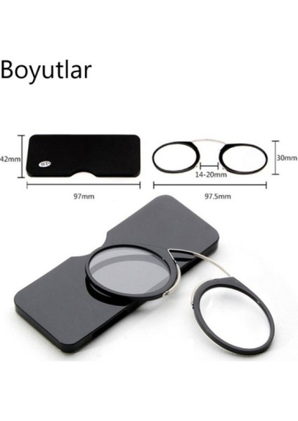 Burun Üstü Okuma Gözlügü Pratik Telefon Arkasına Yapışabilir Okuma Gözlügü +1,5- +2 - +2,5 Numaralar