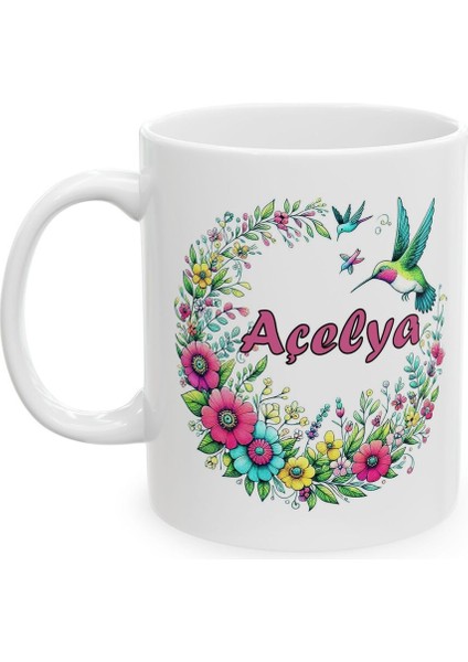 Açelya Isim Baskılı Hediyelik Baskılı Porselen Beyaz Lüks Kupa Bardak fiyatları