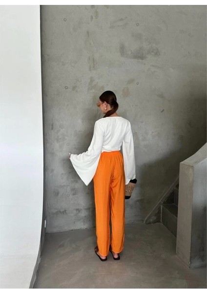 Be Atik Detayı Oda Kuaş Pantoon Orange
