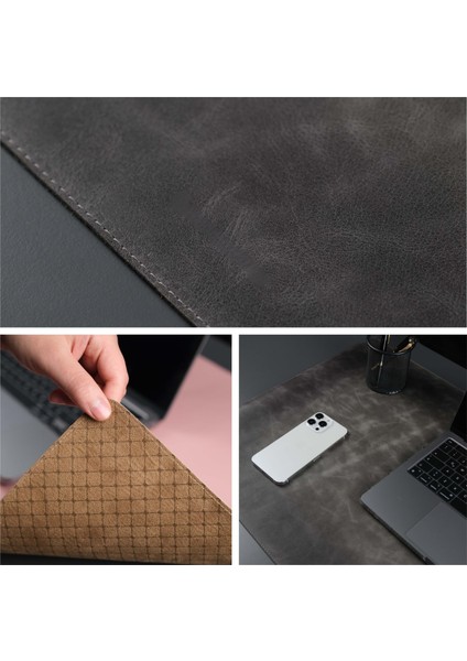 Jersey Hakiki Deri Masa Matı & Pedi - Büyük Oyuncu Mouse Pad & Oyuncu Laptop Masa Matı