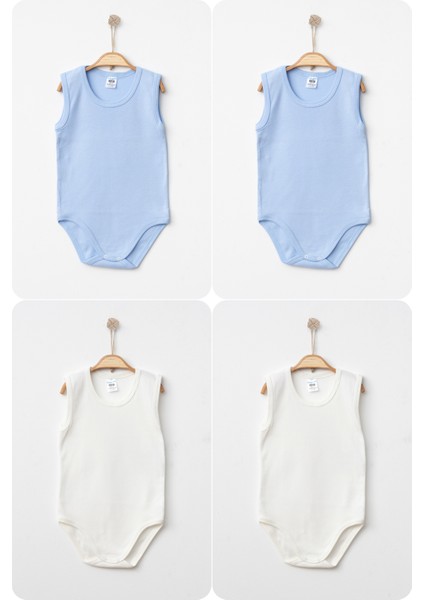 Alttan Çıtçıtlı %100 Pamuklu Penye Kolsuz Bebek Badi Zıbın