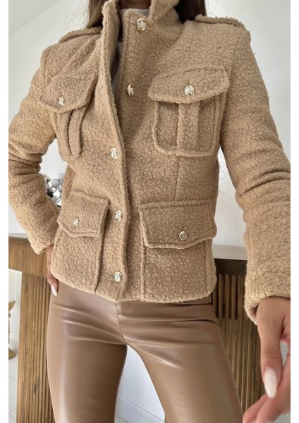 Camel Cepli Yumoş Ceket