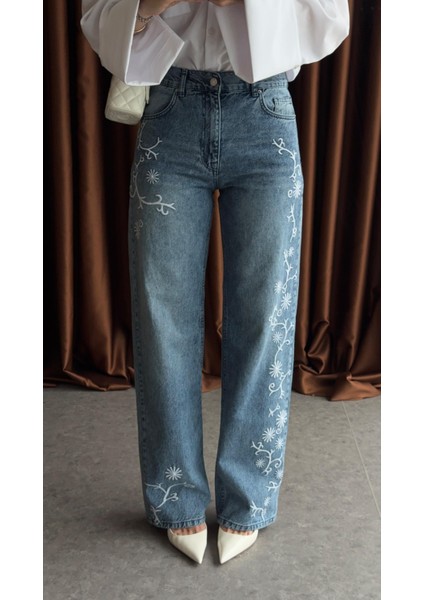 Nakışlı Mavi Jean modelleri