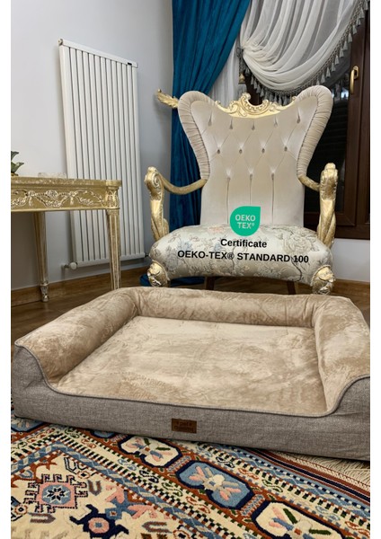 Astro Lüks Sertifikalı Peluş Kumaş, Büyük Irk Kedi/köpek Yatağı, Kaymaz Altlık